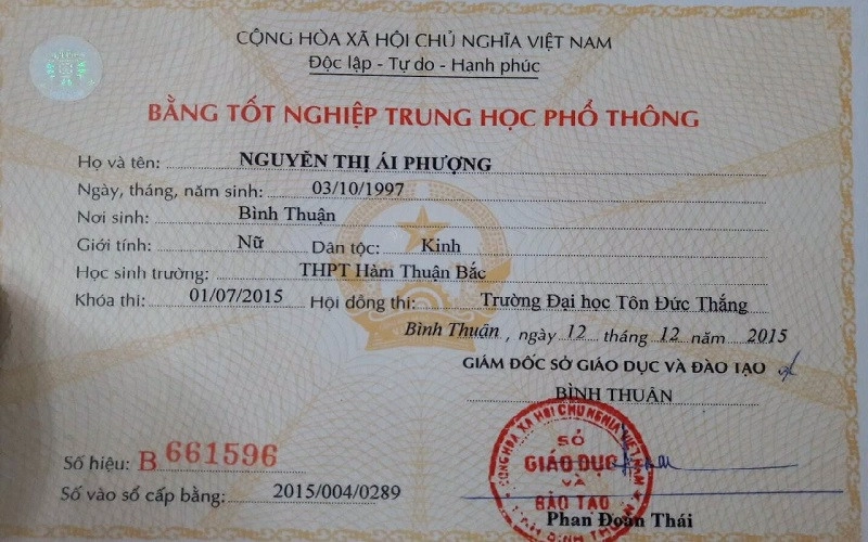 Bằng tốt nghiệp THPT năm 2024 có ghi xếp loại không Mất bằng tốt