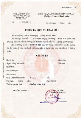 lý lịch tư pháp tiếng nhật là gì