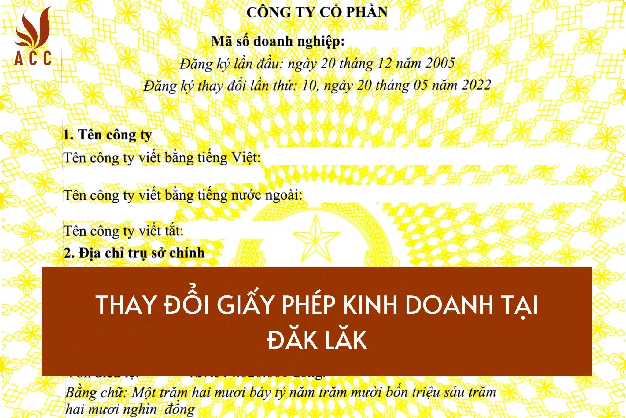 Thay đổi giấy phép kinh doanh tại Đăk Lăk