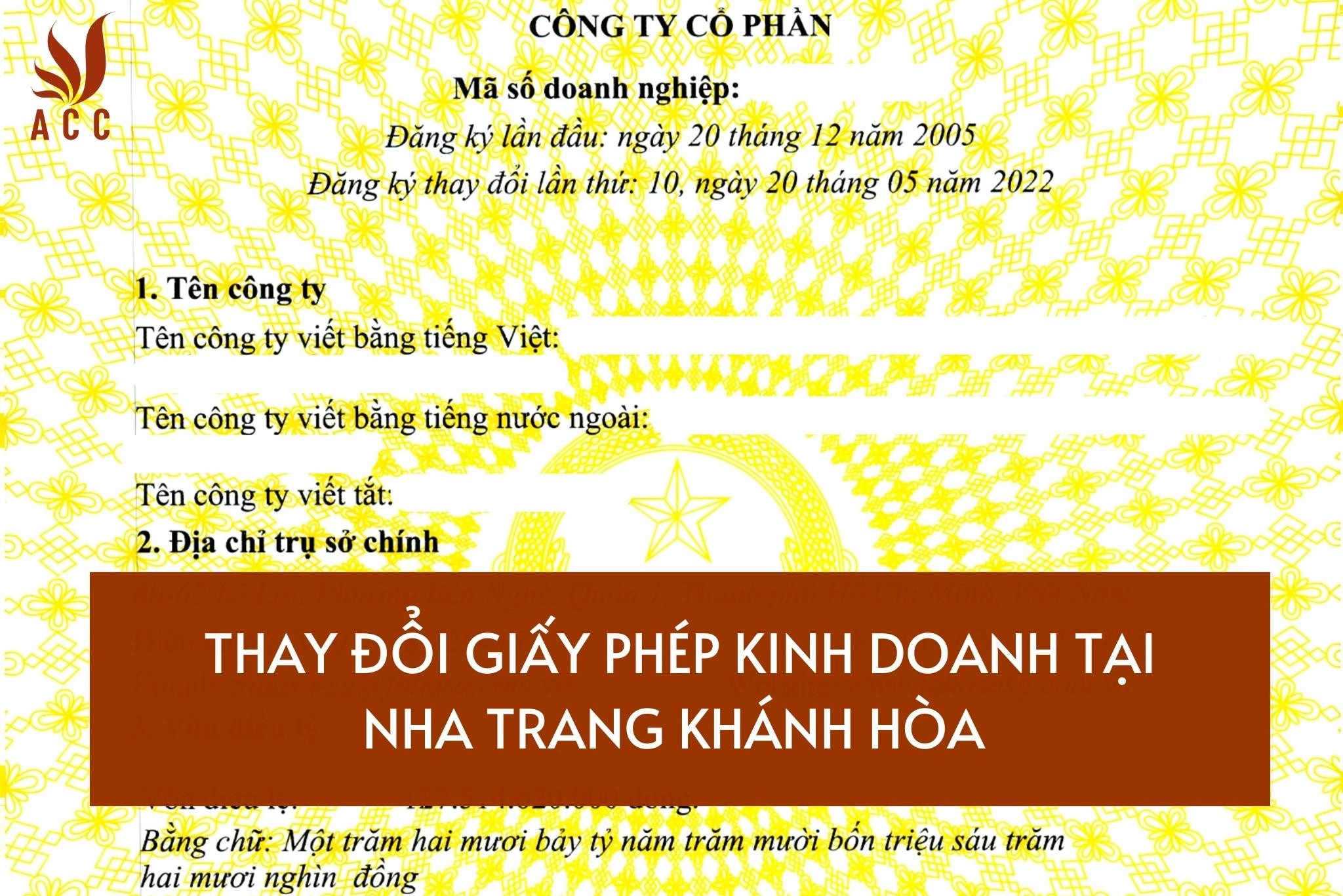 Thay đổi giấy phép kinh doanh tại Nha Trang - Khánh Hòa