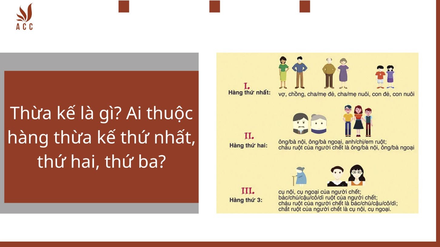 Thừa kế là gì? Ai thuộc hàng thừa kế thứ nhất, thứ hai, thứ ba?