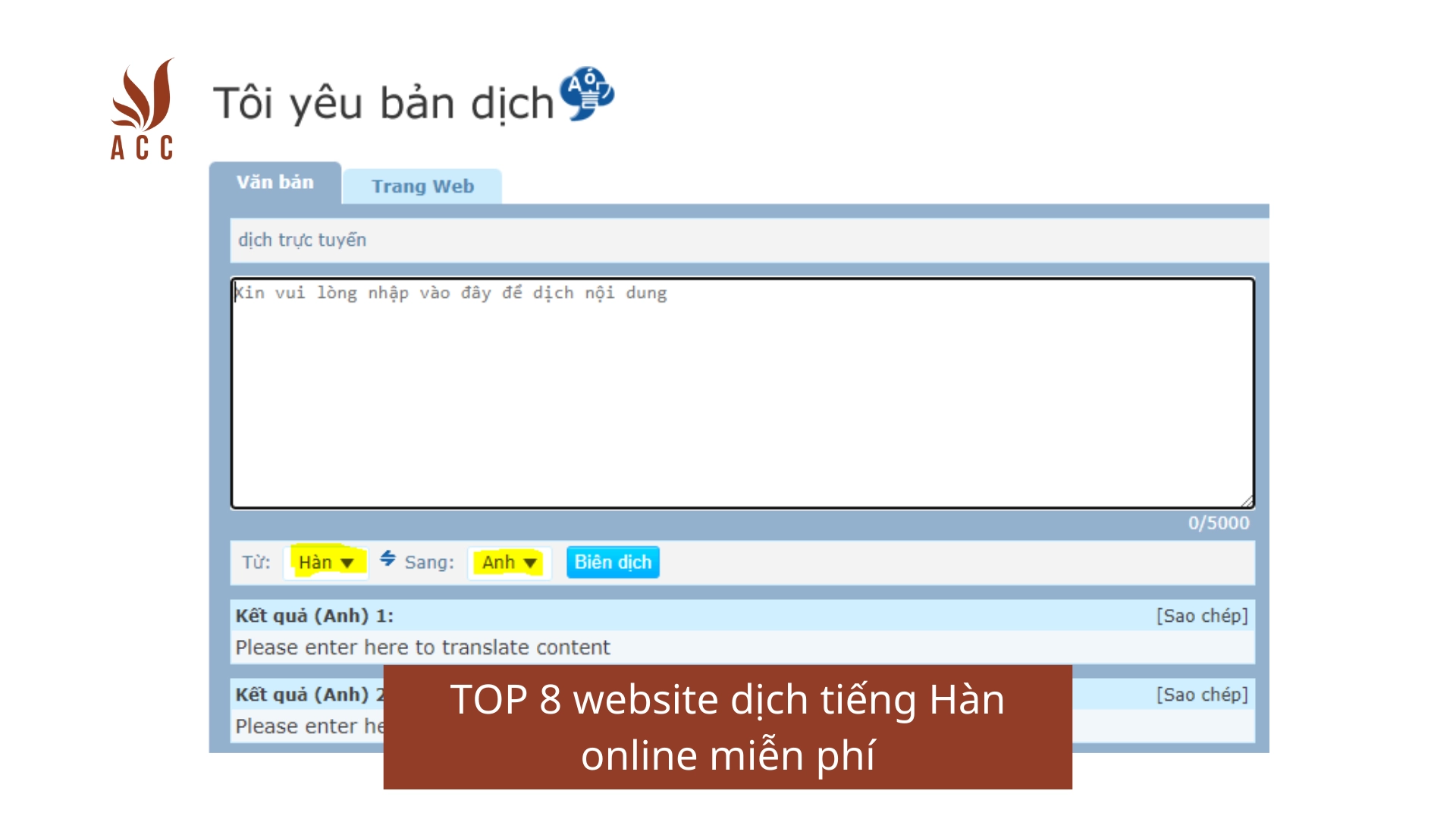 TOP 8 website dịch tiếng Hàn online miễn phí