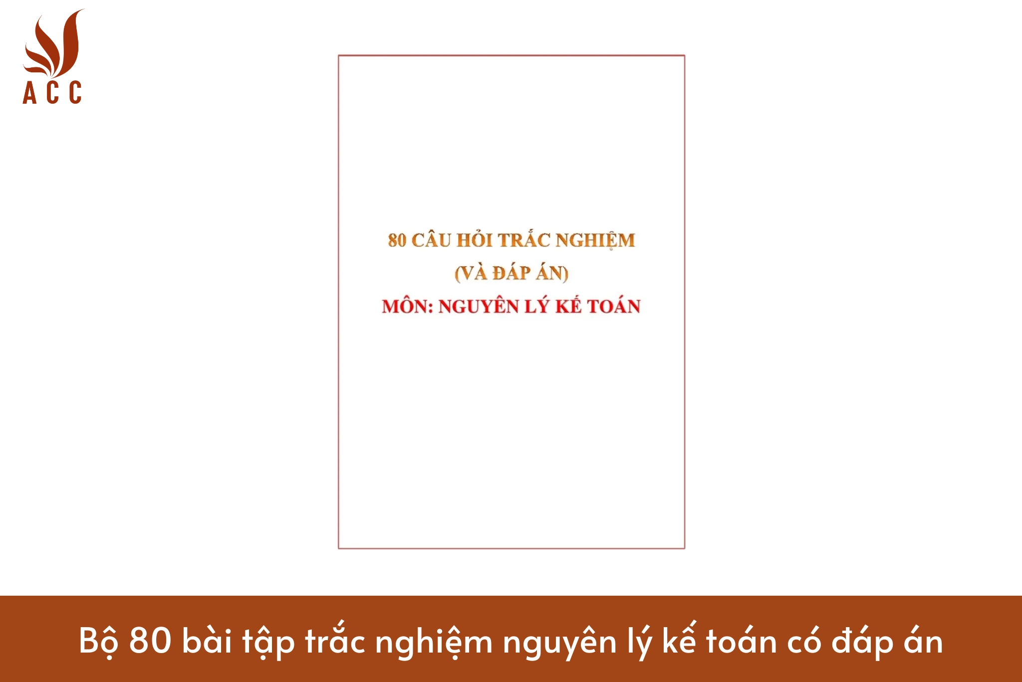 Bộ 80 bài tập trắc nghiệm nguyên lý kế toán có đáp án