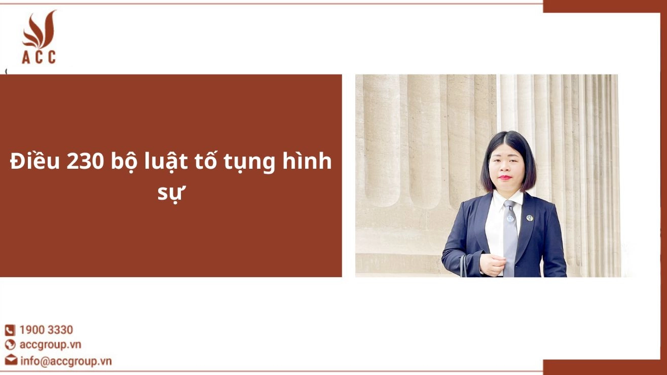 Điều 230 bộ luật tố tụng hình sự