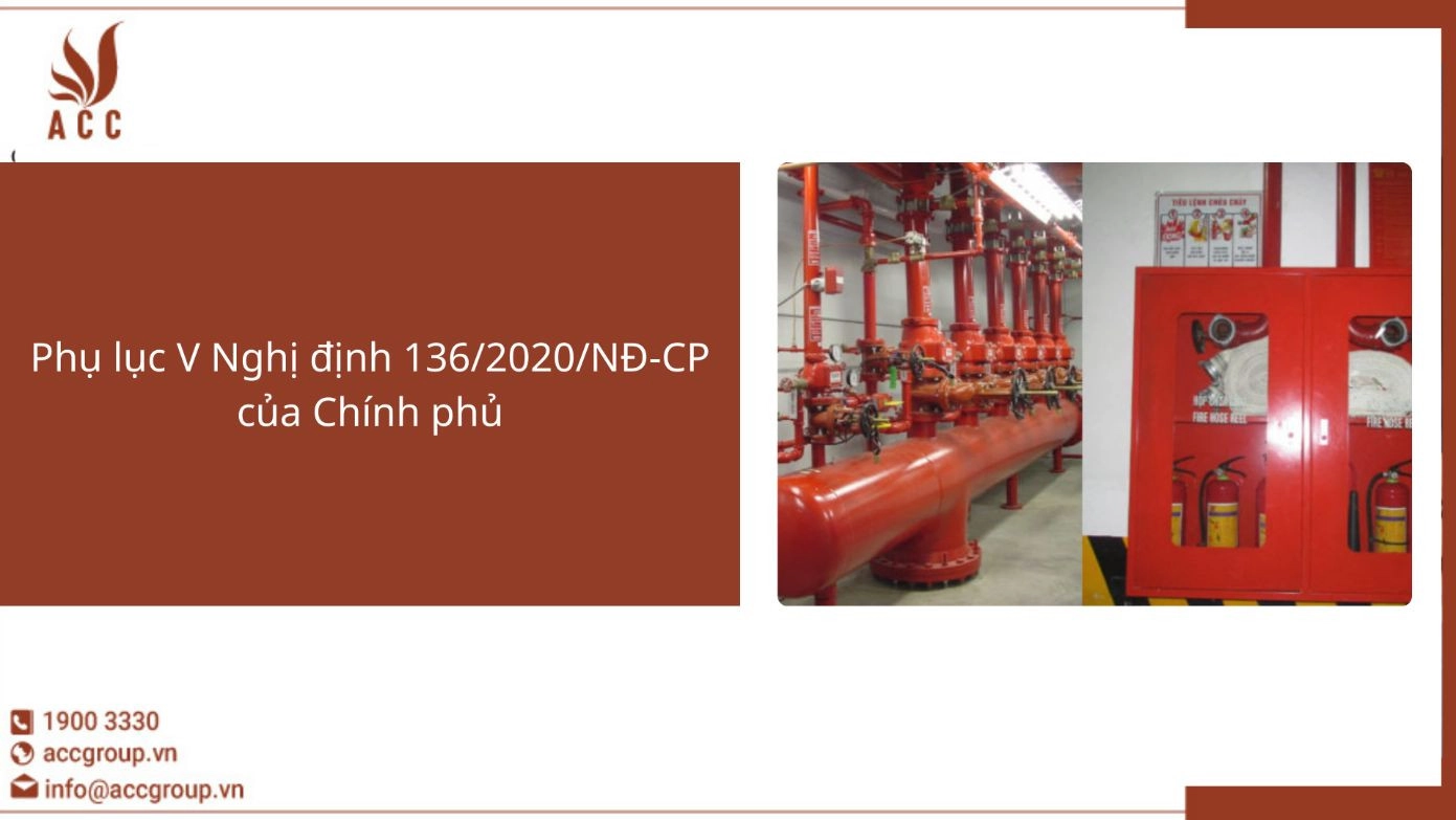 Phụ lục V Nghị định 136/2020/NĐ-CP của Chính phủ