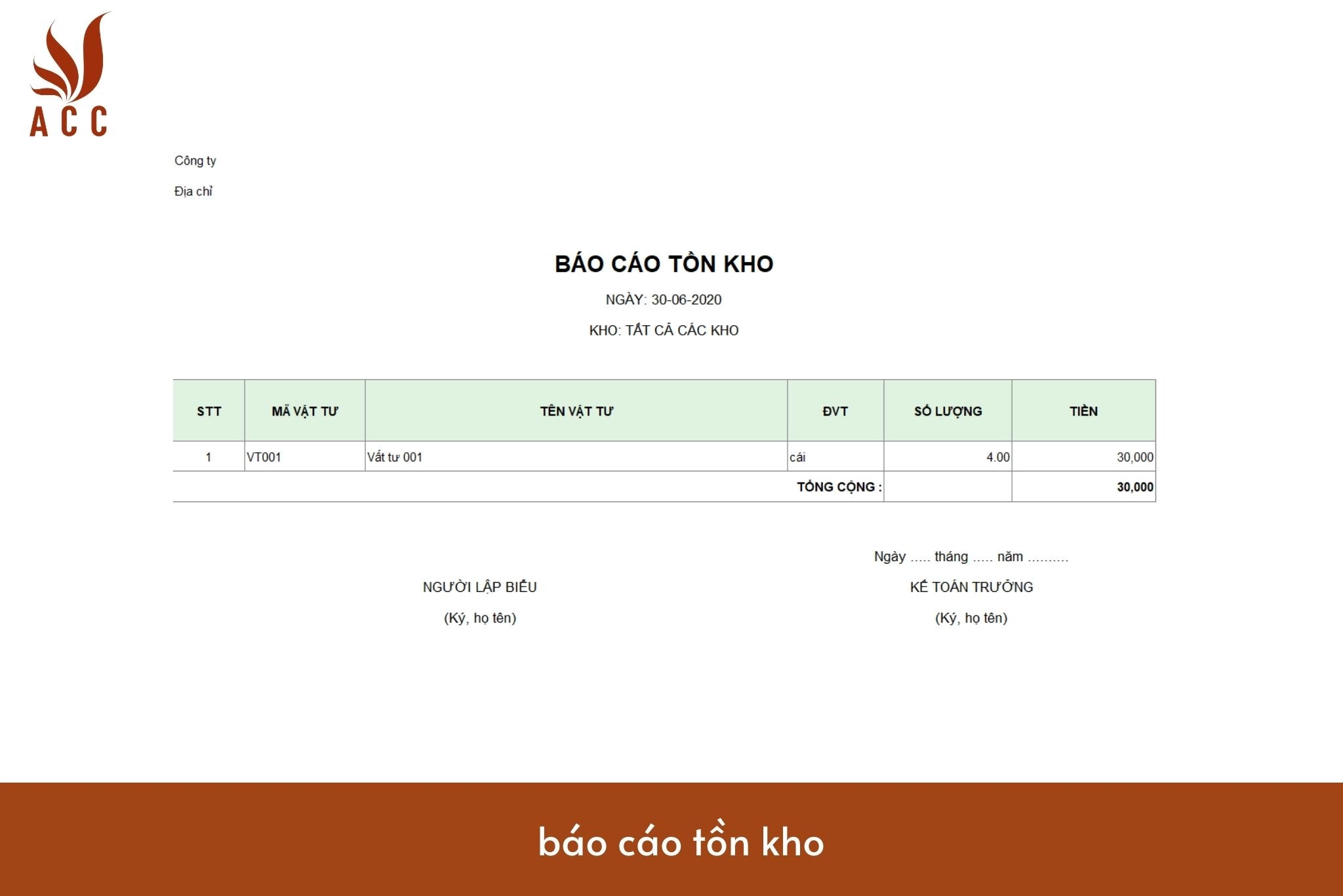 Hướng dẫn cách làm báo cáo tồn kho