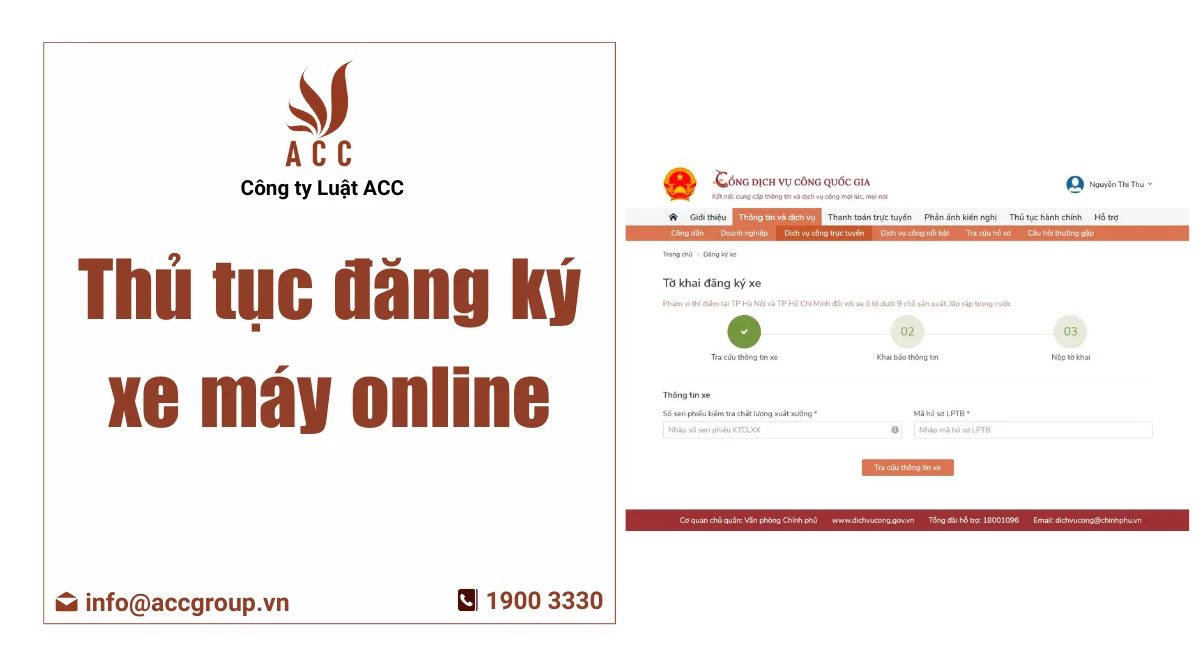 Thủ tục đăng ký xe máy online