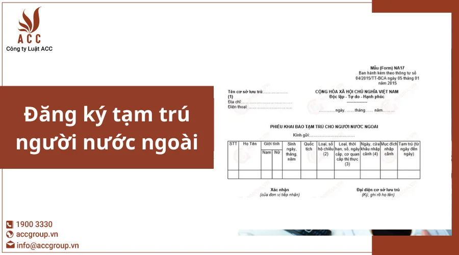 Đăng ký tạm trú người nước ngoài