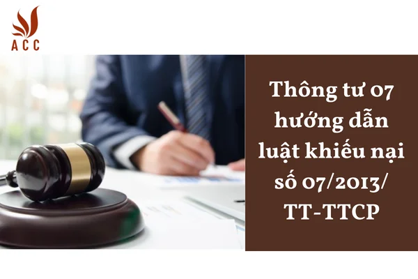 Thông tư 07 hướng dẫn luật khiếu nại số 07/2013/TT-TTCP