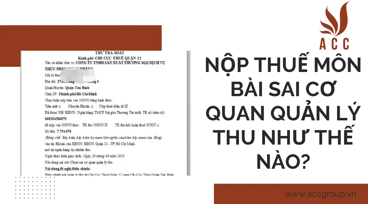 Nộp thuế môn bài sai cơ quan quản lý thu như thế nào?