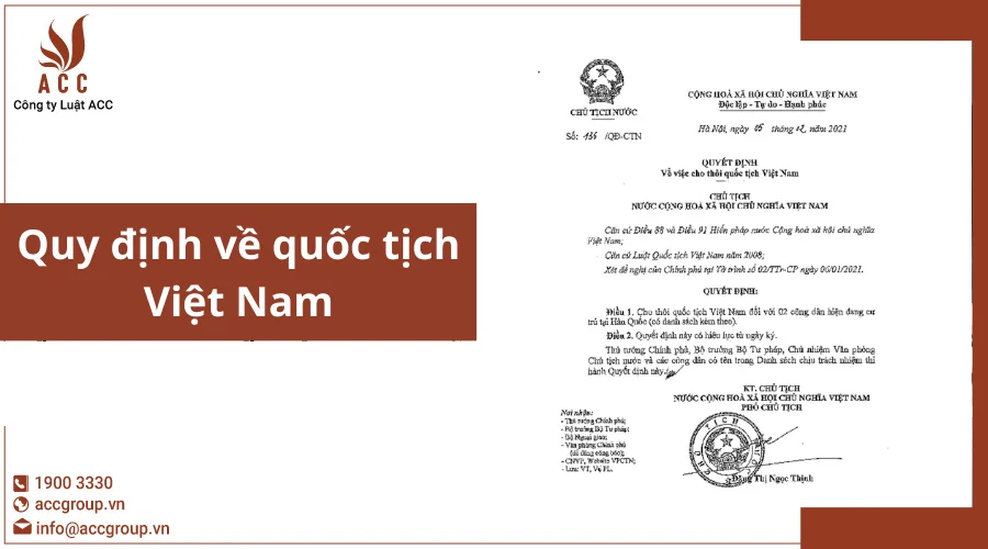 Quy định về quốc tịch Việt Nam