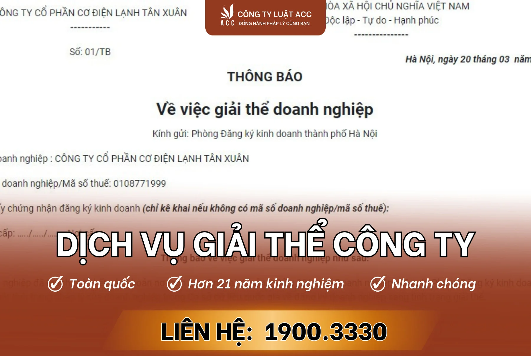 Dịch vụ giải thể công ty