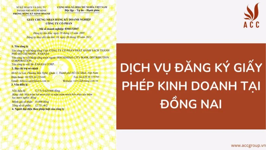 Dịch vụ đăng ký giấy phép kinh doanh tại Đồng Nai