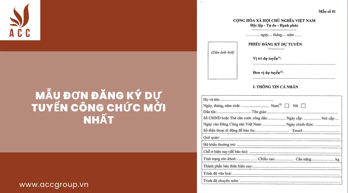 Mẫu đơn đăng ký dự tuyển công chức mới nhất