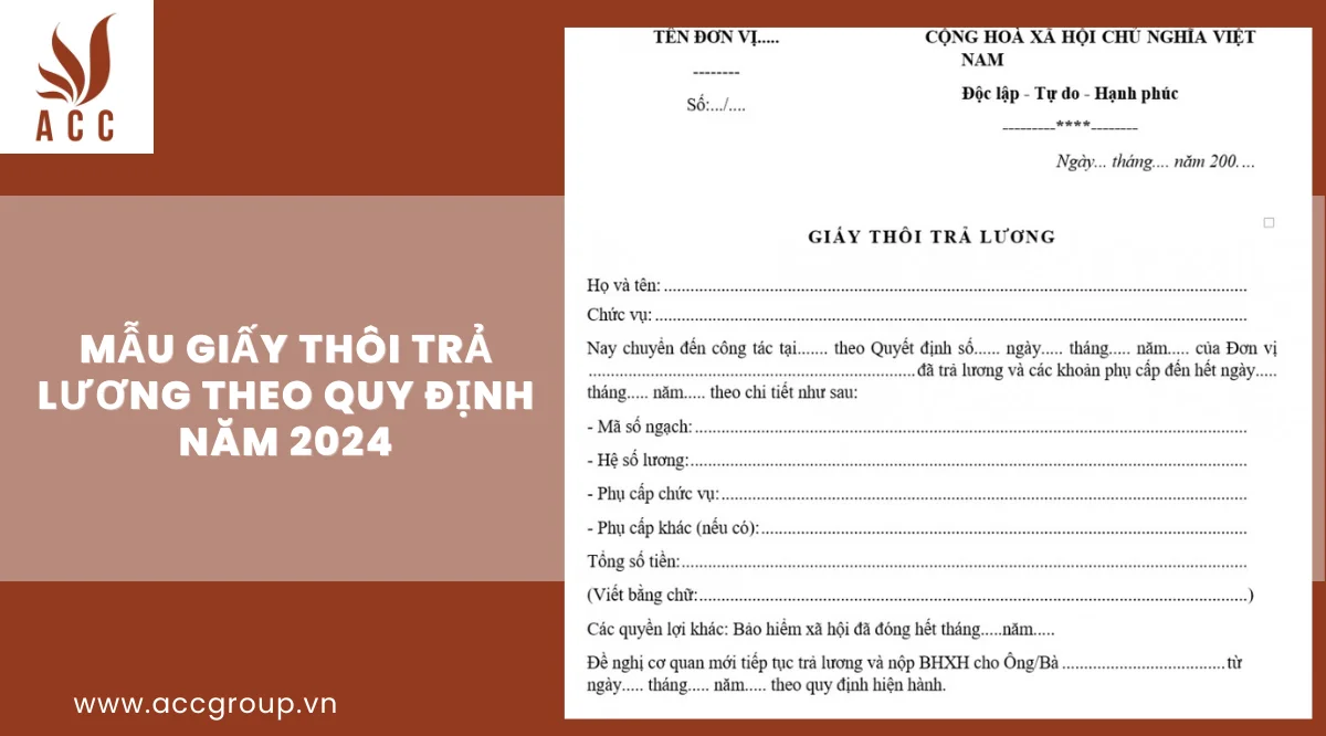 Mẫu giấy thôi trả lương theo quy định năm 2024