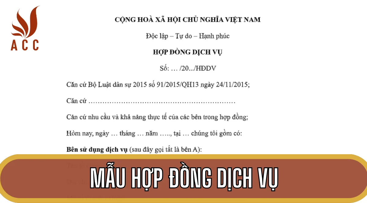 Mẫu hợp đồng dịch vụ