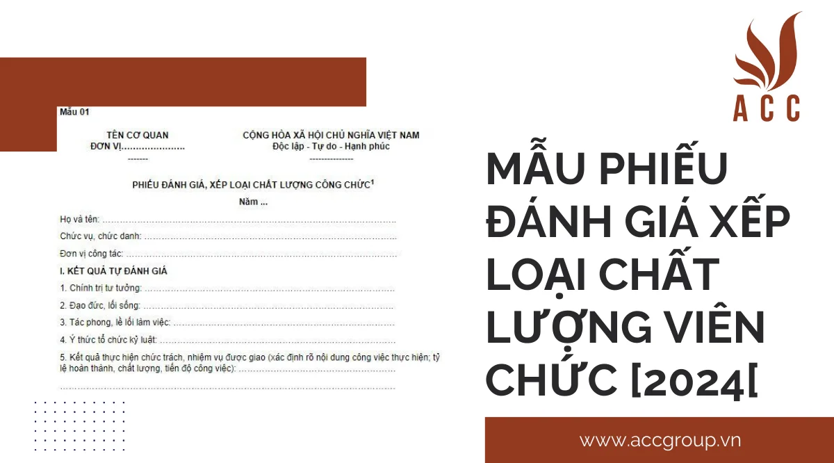 Mẫu phiếu đánh giá xếp loại chất lượng viên chức [2024[