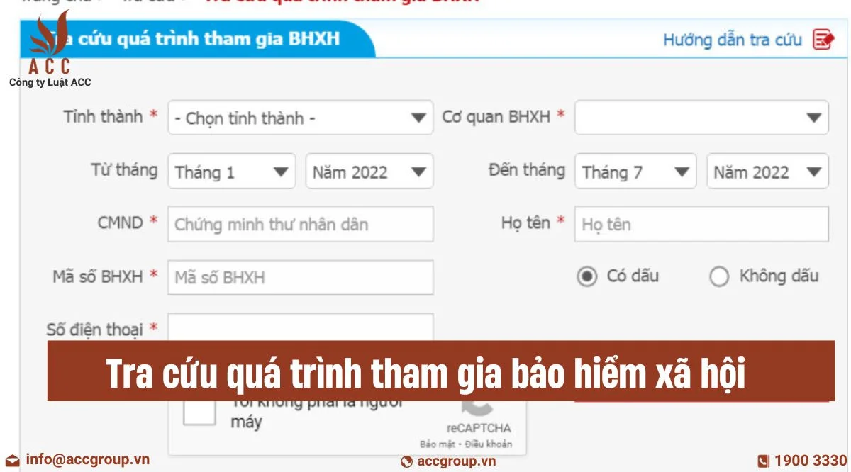 Tra cứu quá trình tham gia bảo hiểm xã hội