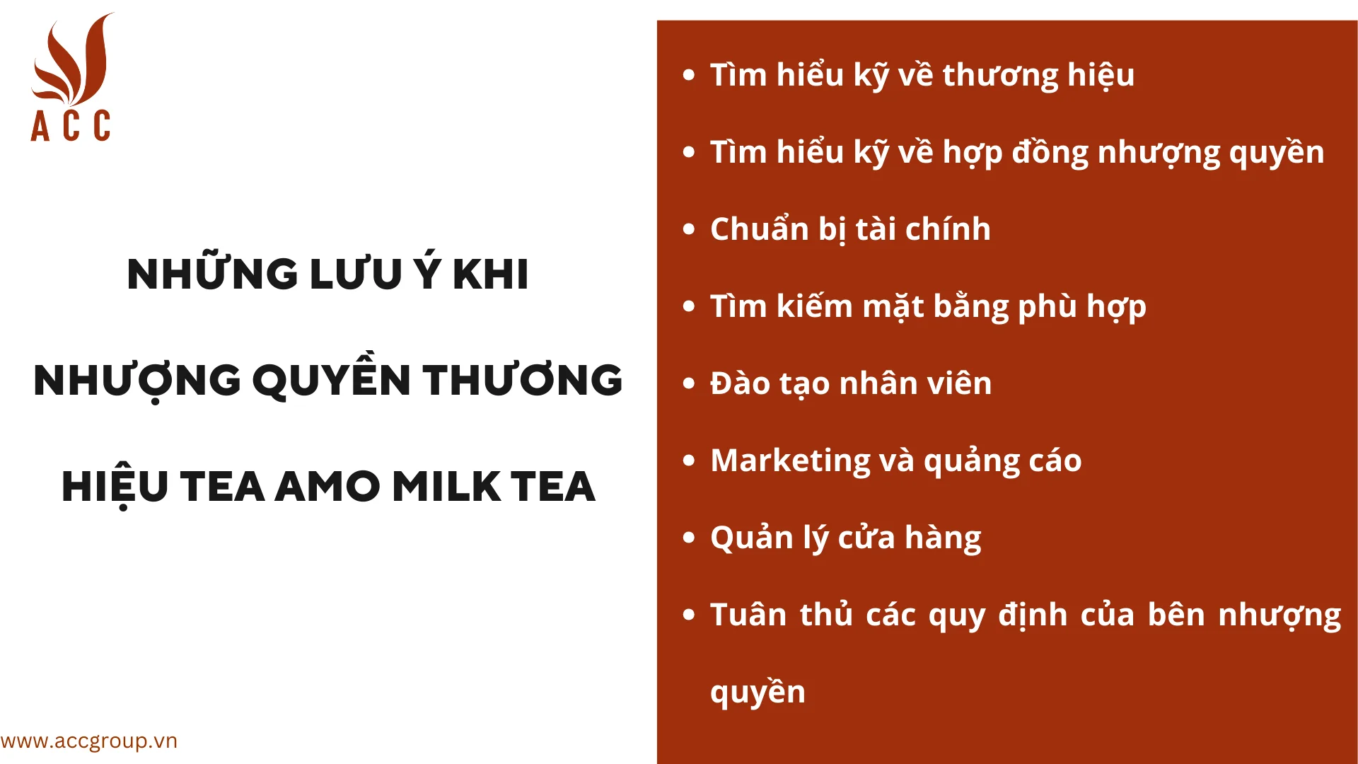 Những lưu ý khi nhượng quyền thương hiệu Tea Amo Milk Tea