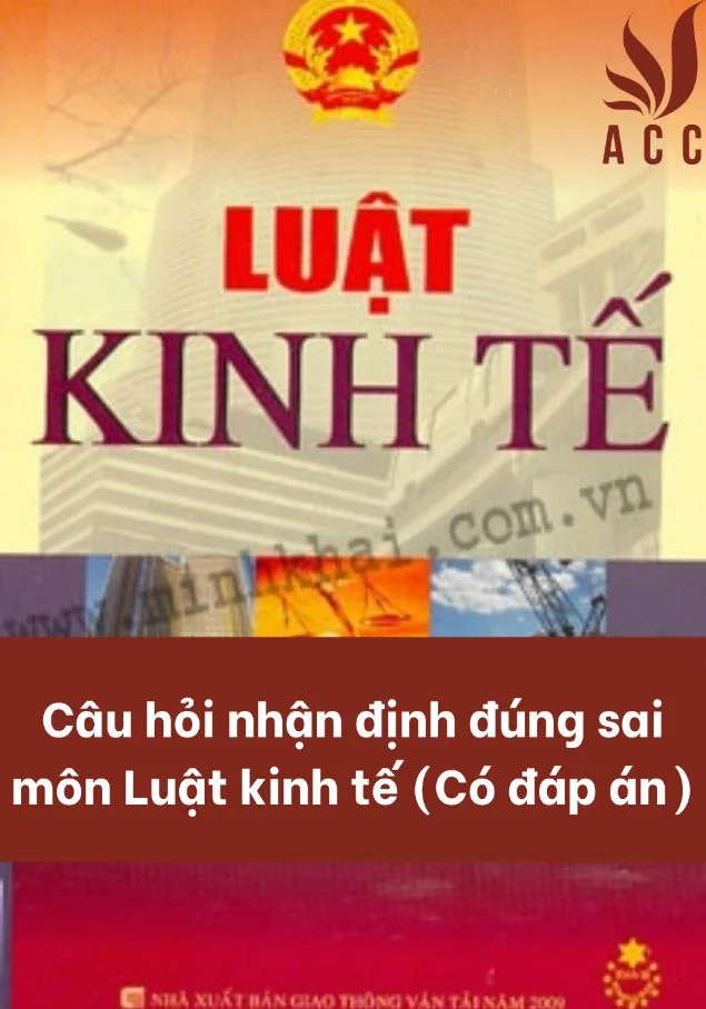 Câu hỏi nhận định đúng sai môn Luật kinh tế (Có đáp án)