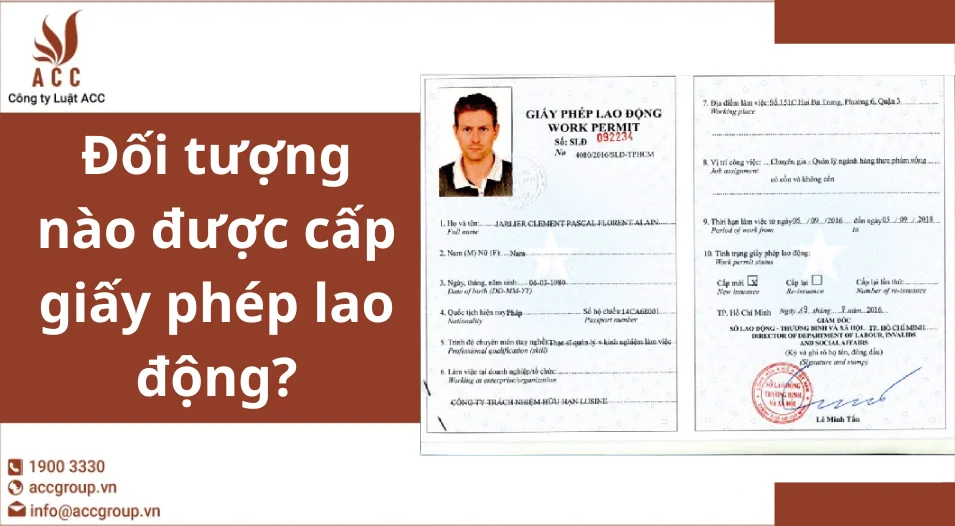 Đối tượng nào được cấp giấy phép lao động?