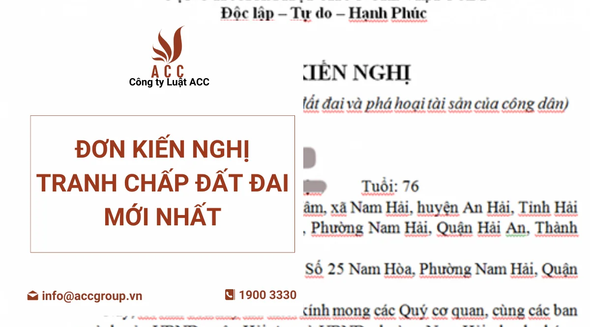 Đơn kiến nghị tranh chấp đất đai mới nhất