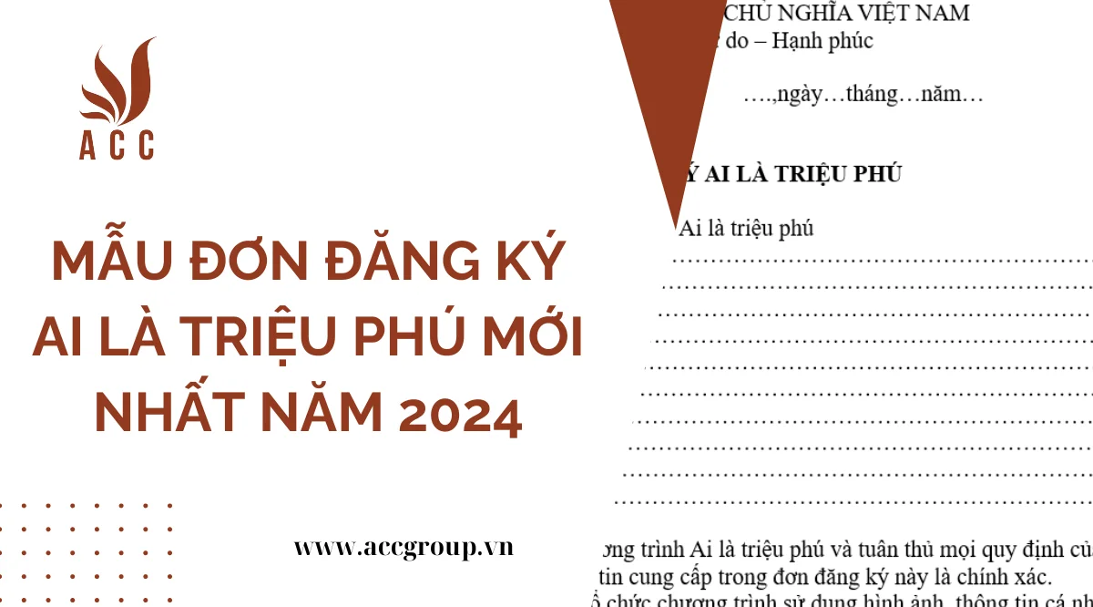 Mẫu đơn đăng ký ai là triệu phú mới nhất năm 2024