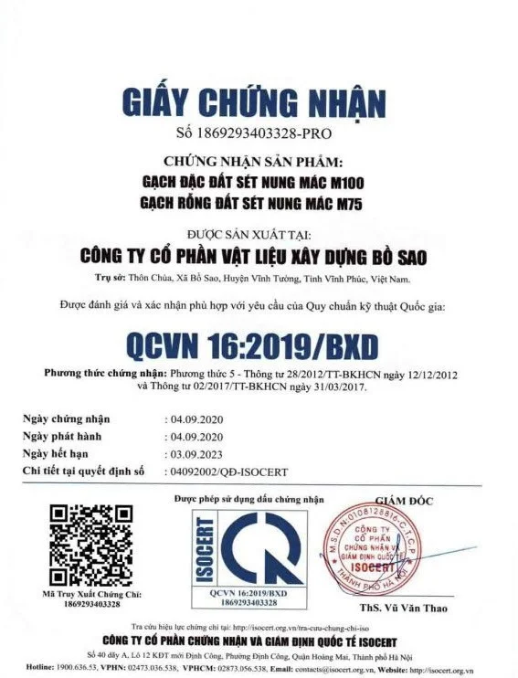 Mẫu giấy chứng nhận hợp chuẩn tiếng Việt