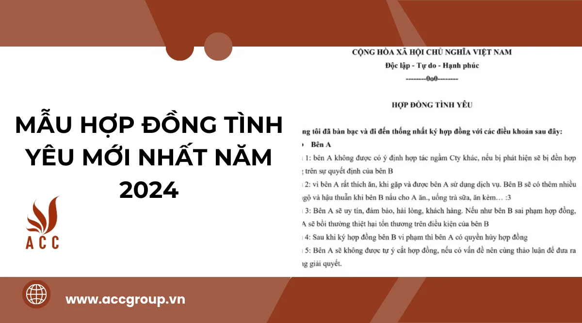 Mẫu hợp đồng tình yêu mới nhất năm 2024