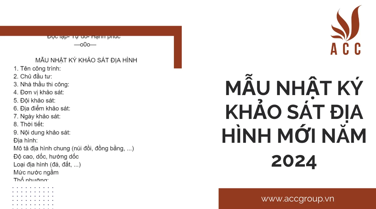 Mẫu nhật ký khảo sát địa hình mới năm 2024