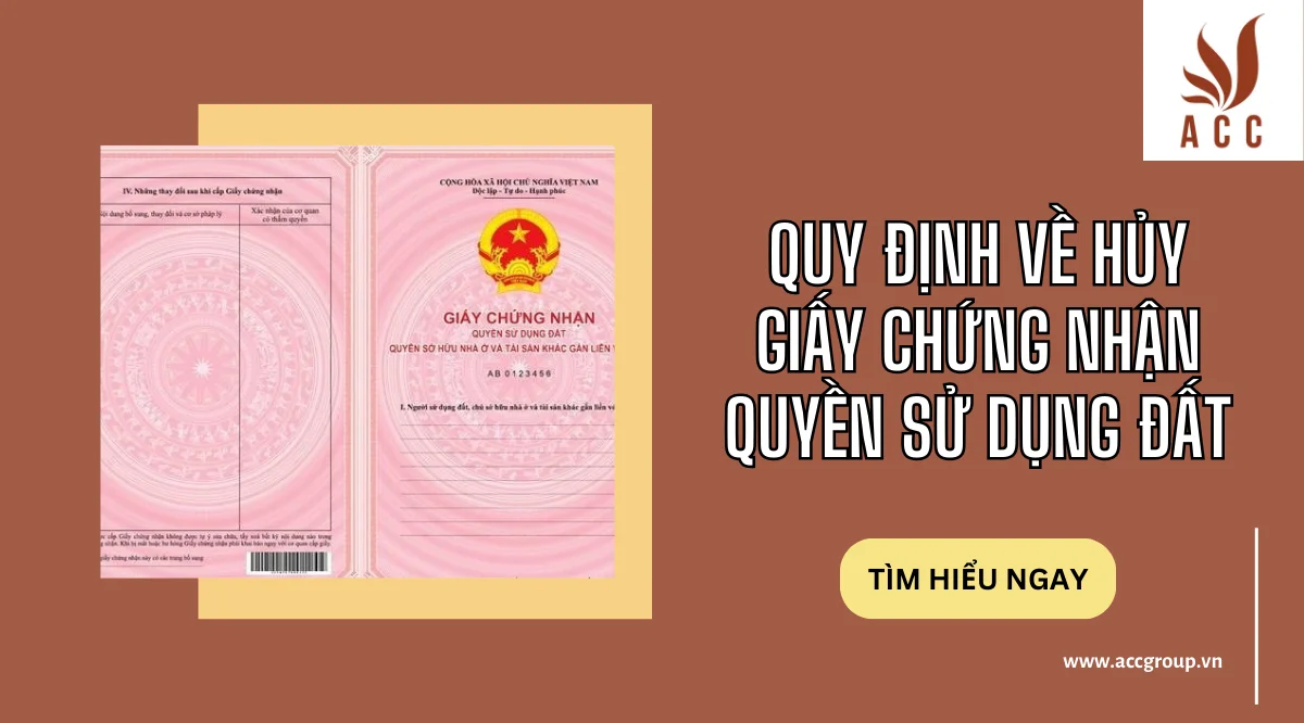 Quy định về hủy Giấy chứng nhận quyền sử dụng đất