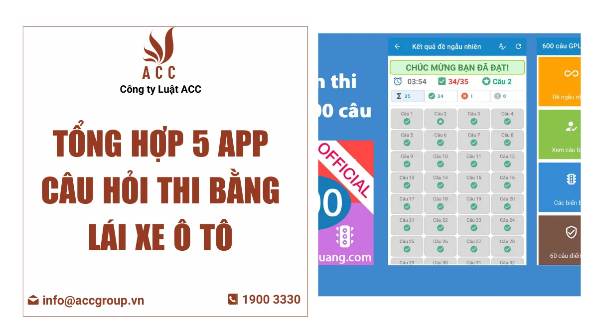 Tổng hợp 5 app câu hỏi thi bằng lái xe ô tô