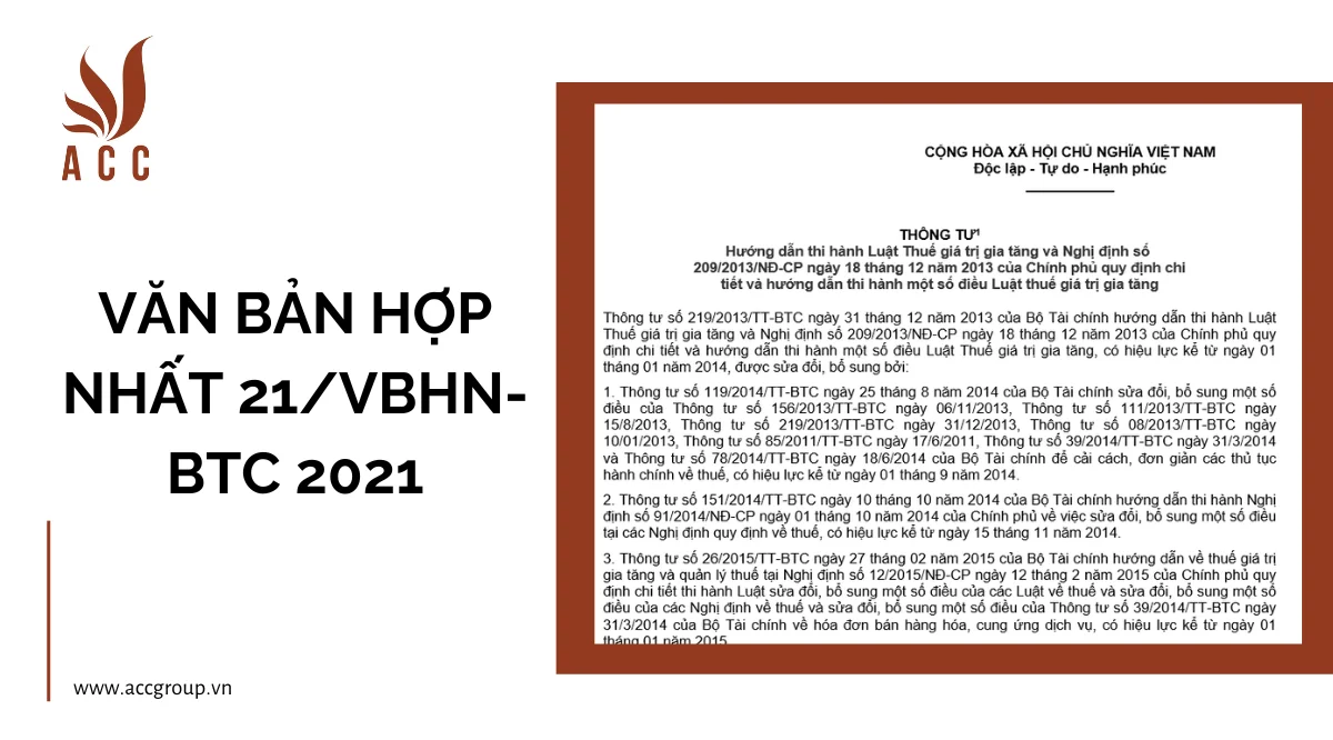 Văn bản hợp nhất 21/VBHN-BTC 2021
