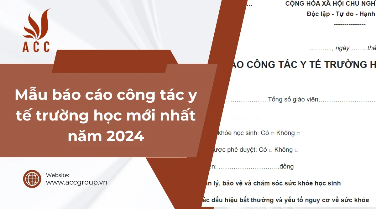 Mẫu báo cáo y tế trường học mới nhất năm 2024