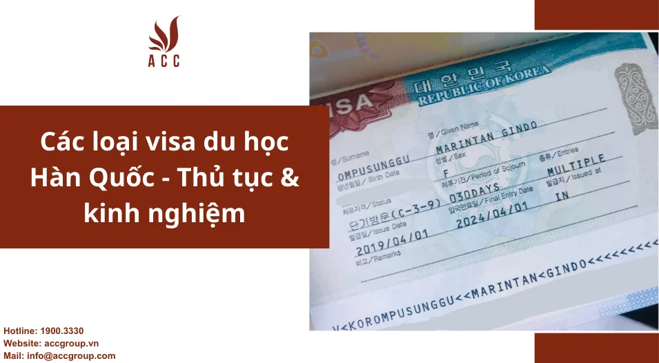 Các loại visa du học Hàn Quốc - Thủ tục & kinh nghiệm