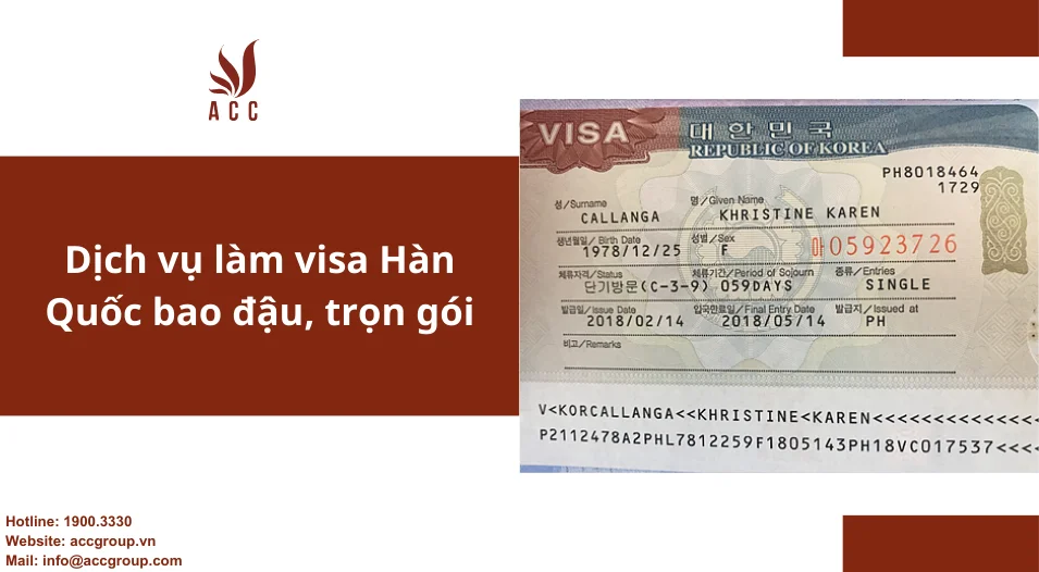 Dịch  vụ  làm  visa  Hàn  Quốc  bao  đậu, trọn  gói