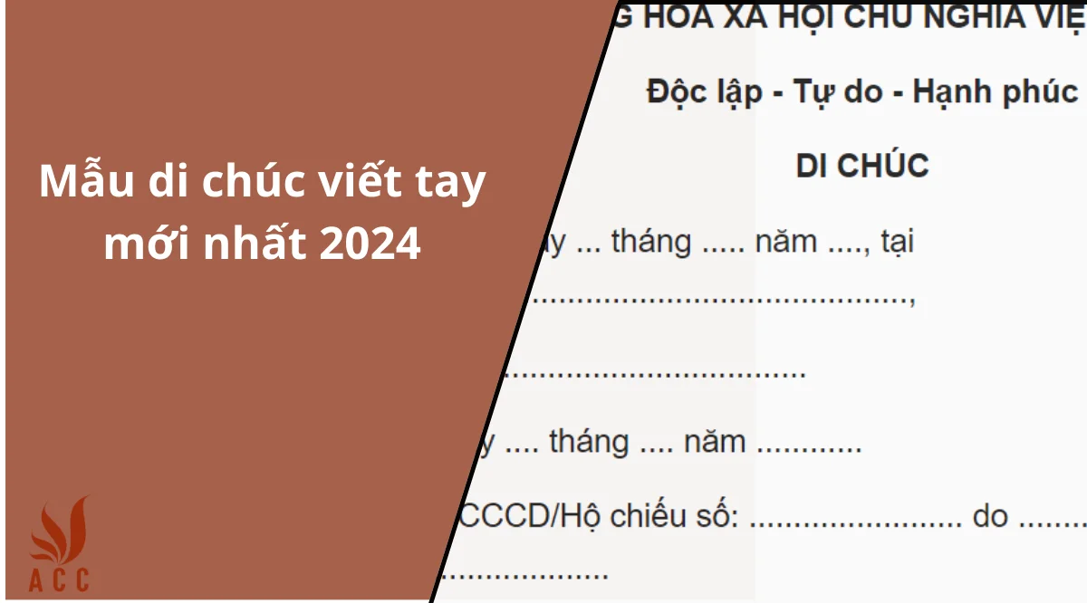 Mẫu di chúc viết tay mới nhất 2024