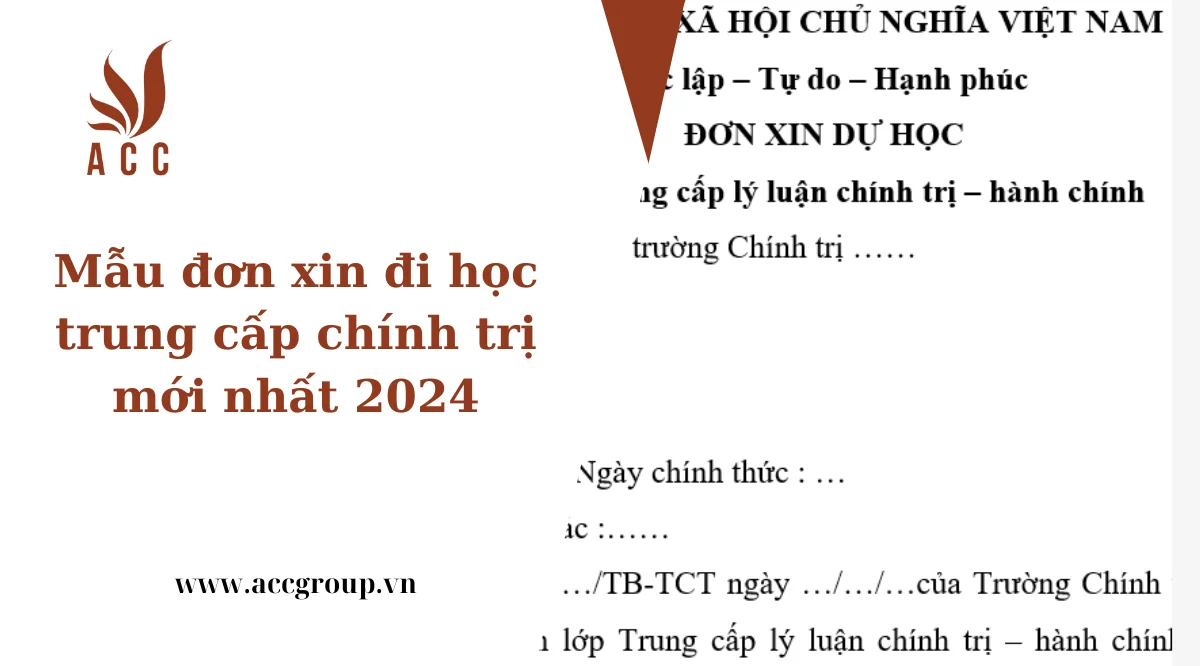 Mẫu đơn xin đi học trung cấp chính trị mới nhất 2024