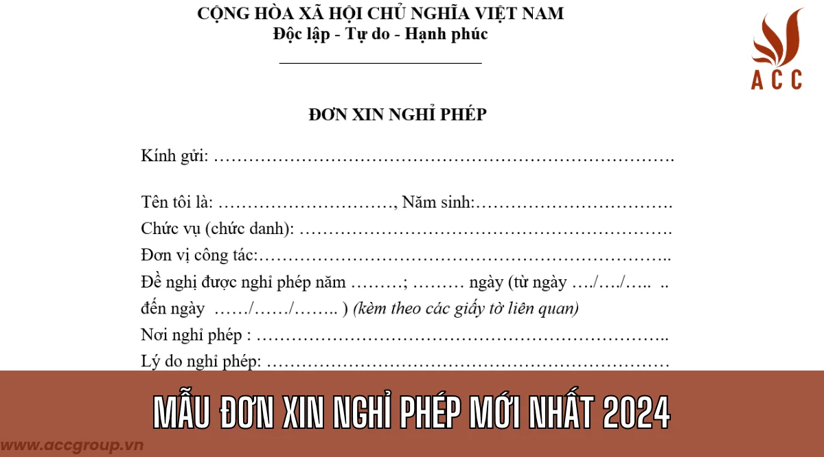 Mẫu đơn xin nghỉ phép mới nhất 2024