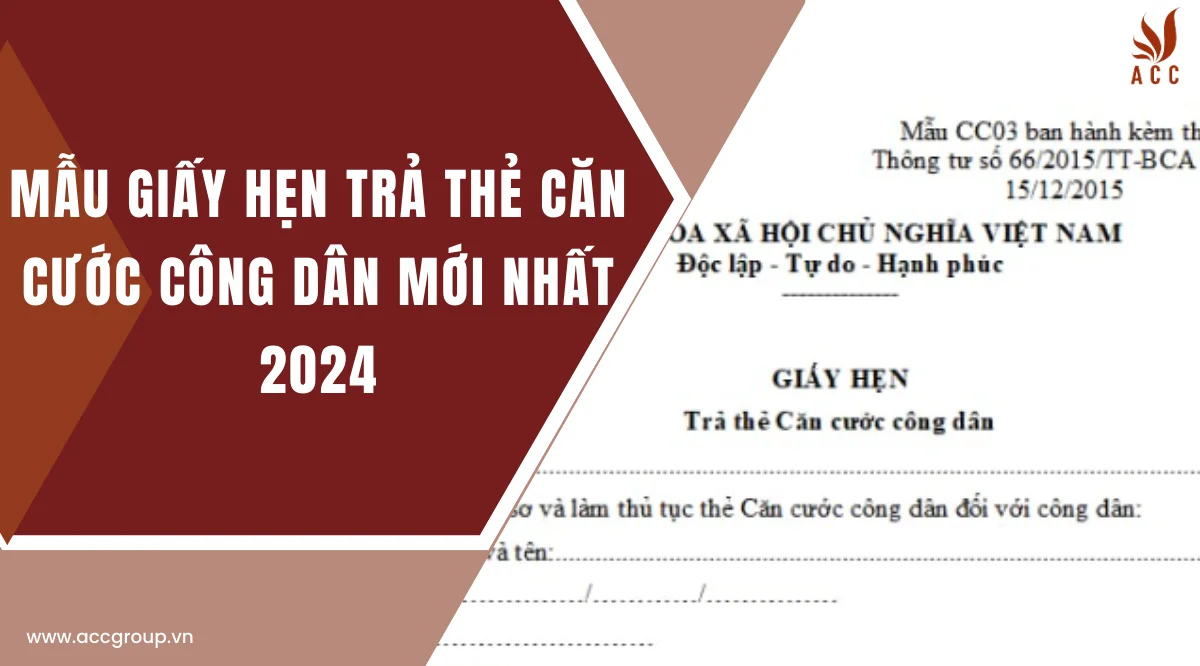 Mẫu Giấy hẹn trả thẻ căn cước công dân mới nhất 2024