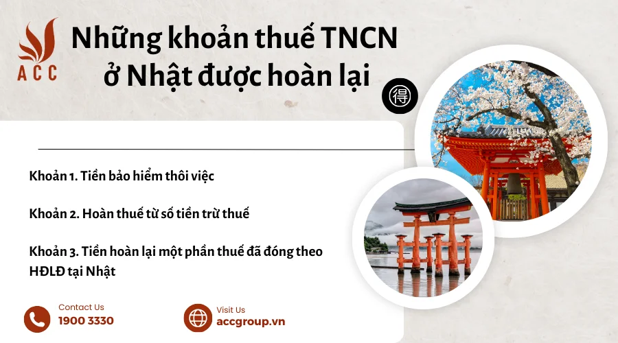 Những khoản thuế TNCN  ở Nhật được hoàn lại