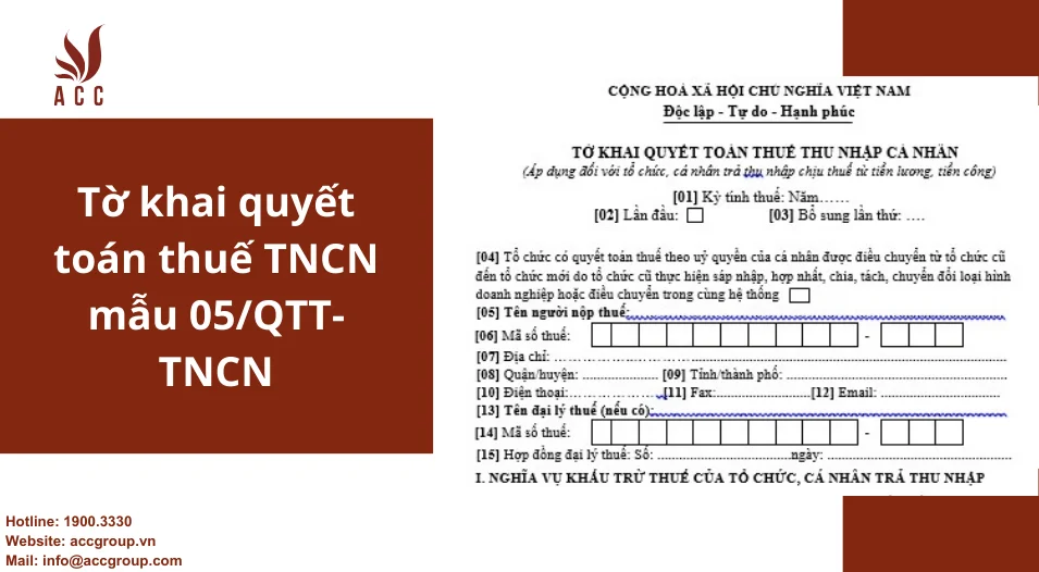 Tờ khai quyết toán thuế TNCN mẫu 05/QTT-TNCN