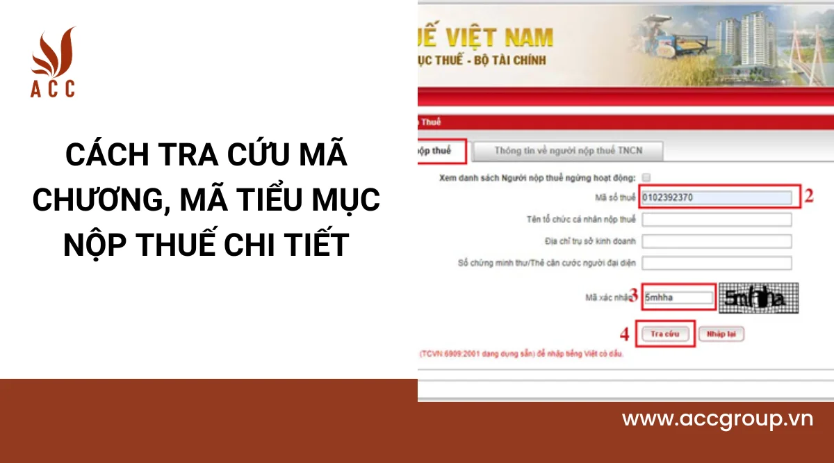 Cách tra cứu mã chương, mã tiểu mục nộp thuế chi tiết