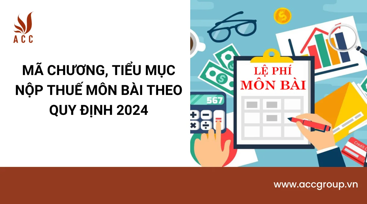 Mã chương, tiểu mục nộp thuế môn bài theo quy định