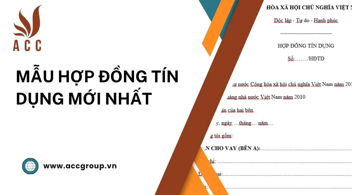 Mẫu hợp đồng tín dụng mới nhất