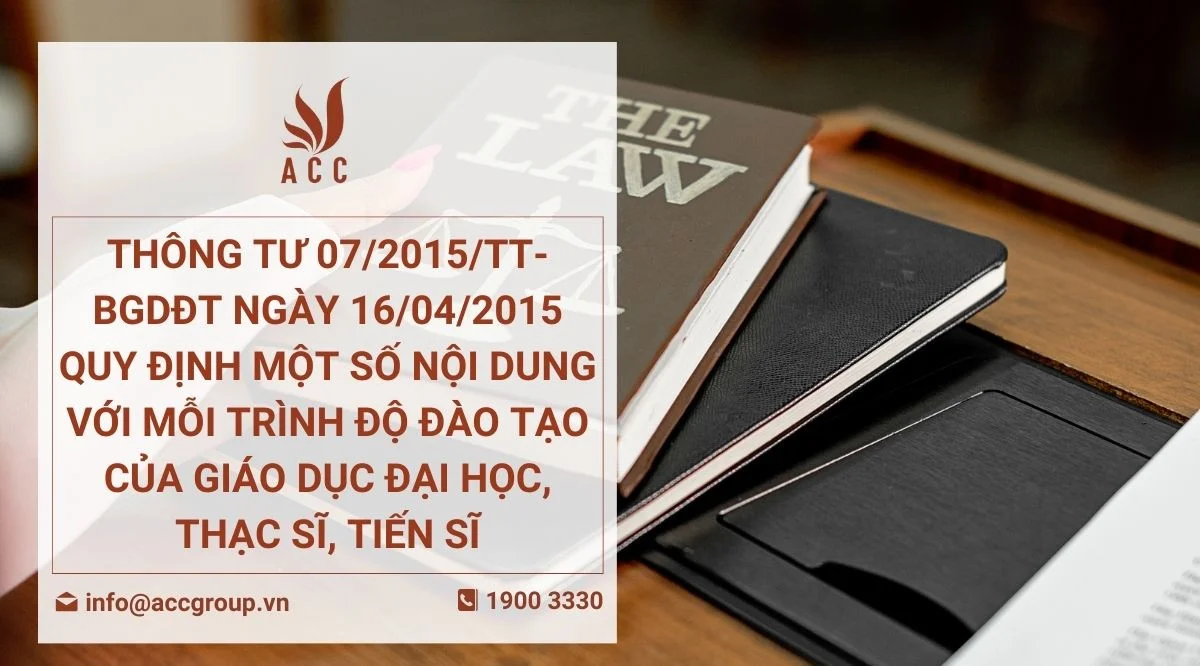 Thông Tư 072015Tt-Bgdđt Ngày 16042015 Quy Định một số nội dung Với Mỗi Trình Độ Đào Tạo Của Giáo Dục Đại Học,  Thạc Sĩ, Tiến Sĩ