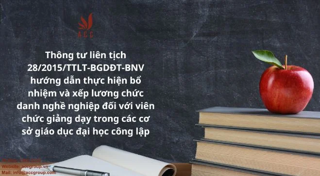 Thông tư liên tịch 28-2015-TTLT-BGDĐT-BNV về bổ nhiệm và xếp lương chức danh nghề nghiệp đối với viên chức giảng dạy trong các cơ sở giáo dục đại học công lập