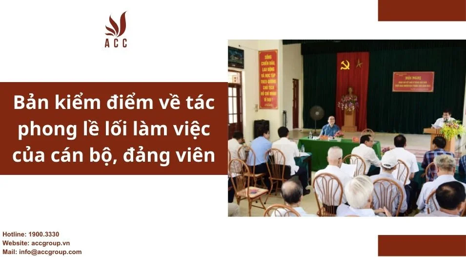 Bản kiểm điểm về tác phong lề lối làm việc của cán bộ, đảng viên