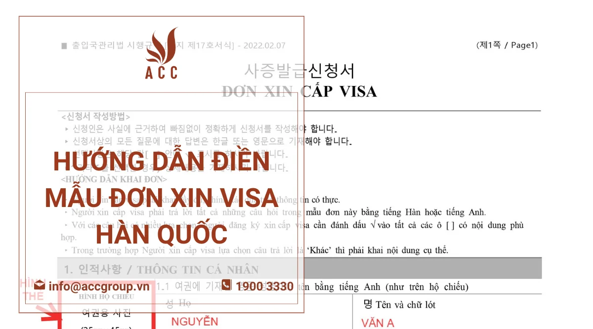 Hướng dẫn điền mẫu đơn xin visa Hàn Quốc