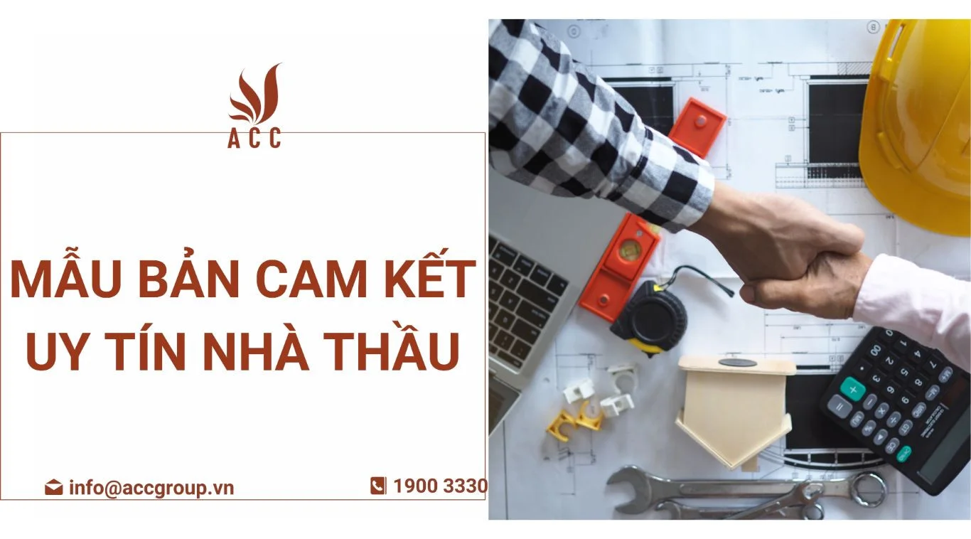 Mẫu bản cam kết uy tín nhà thầu